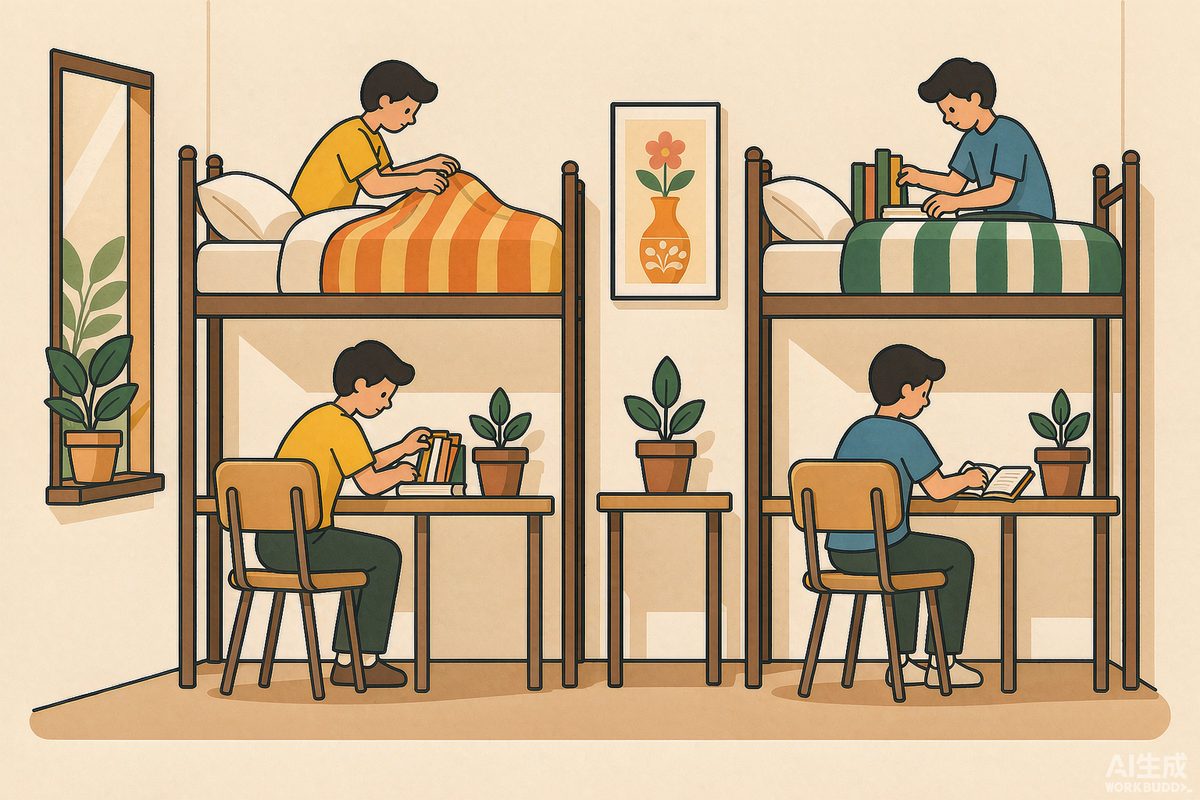 单招考前集训住宿作息与心态调整场景示意图